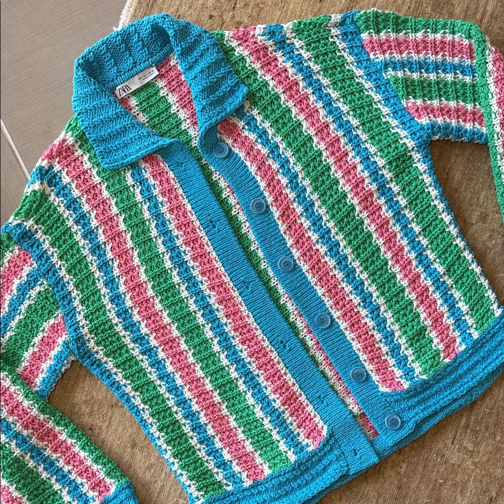 Zara Colorful Knit Cardigan with Buttons